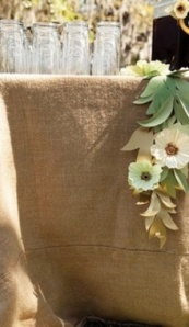 Burlap makes for great tablecloths outdoors!